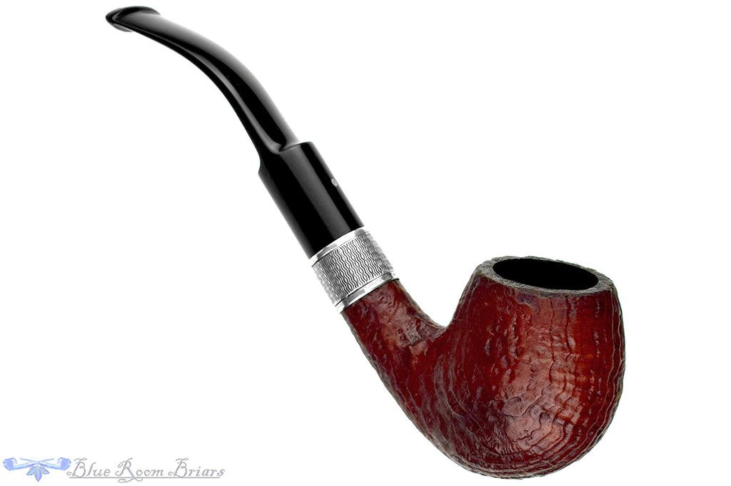 Blue Room Briars is proud to present this Dunhill Red Bark 0491 (70's Make) Bent Sandblast Apple with Silver Estate Pipe