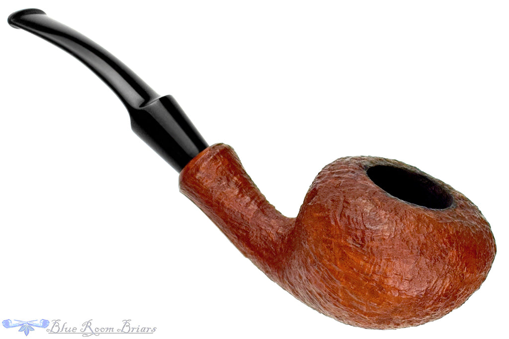 Blue Room Briars is proud to present this Torben ROTA Bent Sandblast Pear Estate Pipe