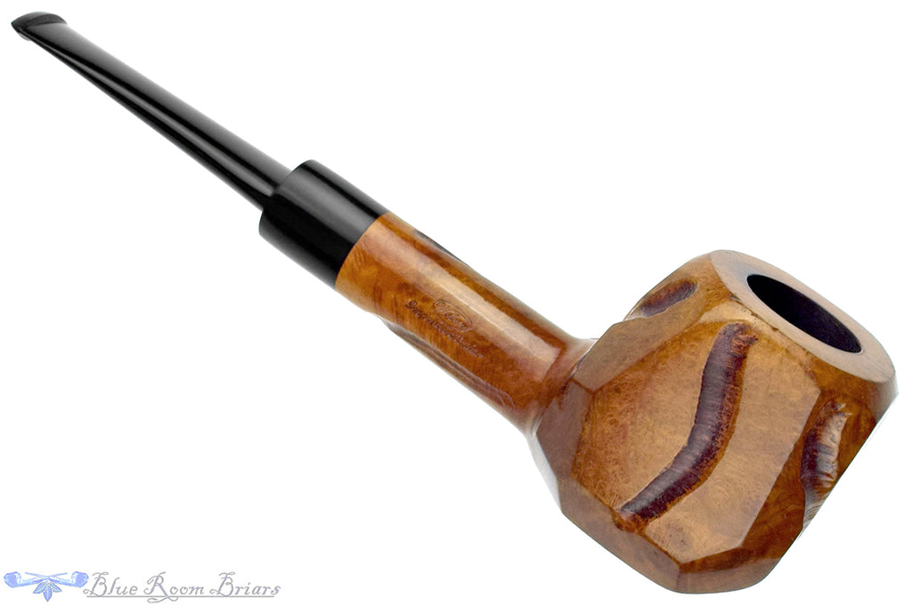 Blue Room Briars is proud to present this Weber Hand Made Large Spot Carved Paneled Apple Sitter Estate Pipe with Replacement Stem