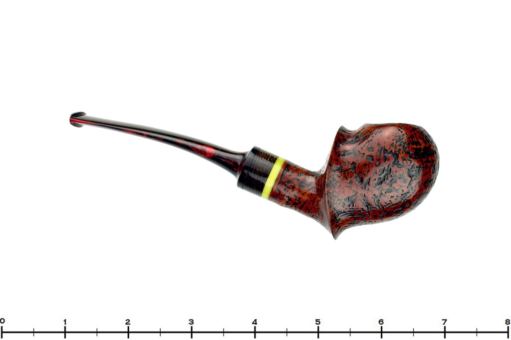 Blue Room Briars is proud to present this Daniel Mustran Pipe Bent Sandblast Blowfish with Black Palmwood and Elforyn