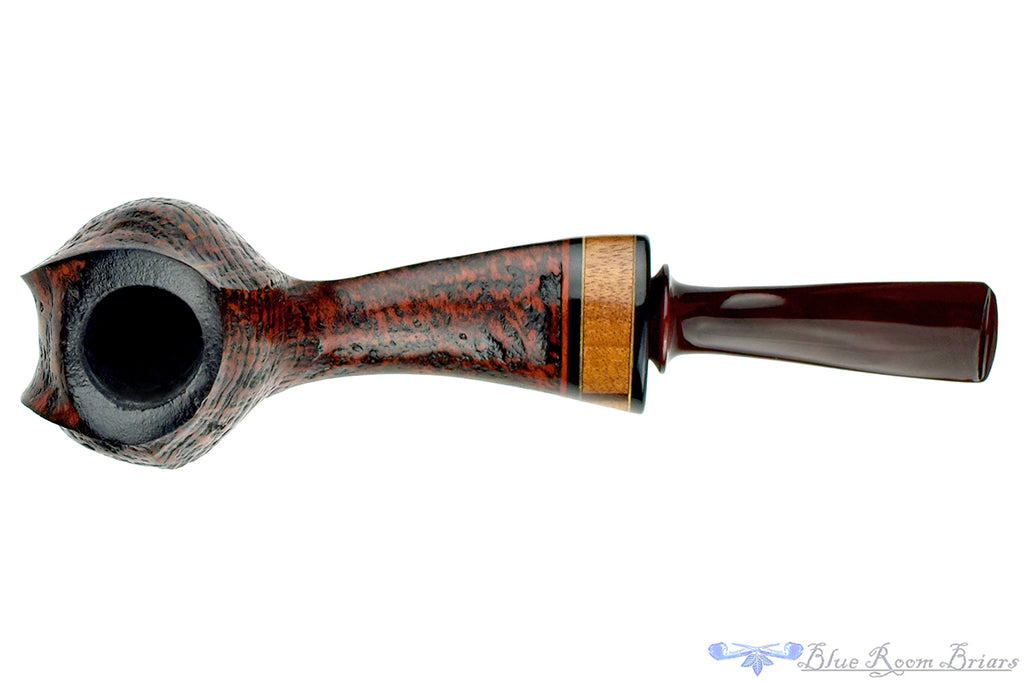 Blue Room Briars is proud to present this Daniel Mustran Pipe Bent Sandblast Cobra with Exotic Woods and Acrylic