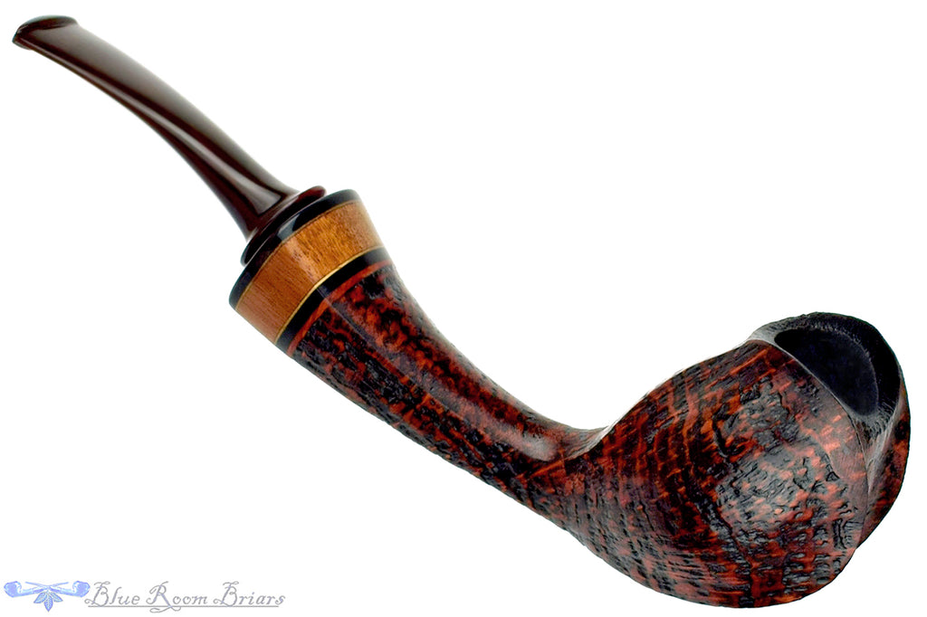 Blue Room Briars is proud to present this Daniel Mustran Pipe Bent Sandblast Cobra with Exotic Woods and Acrylic