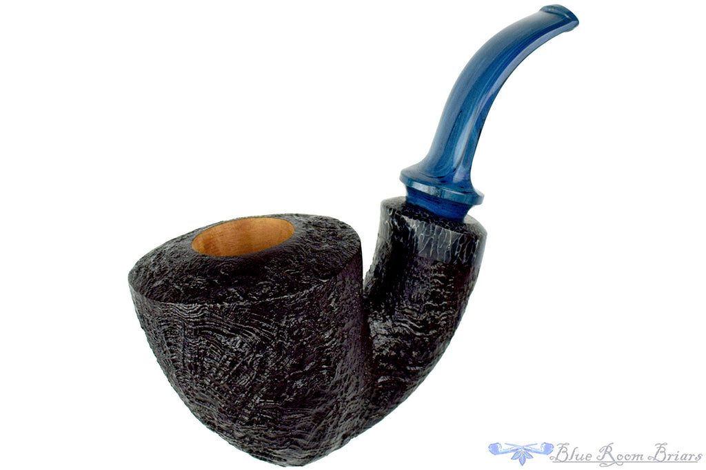 Blue Room Briars is proud to present this Jason Patrick Pipe Bent Sandblast Dublin with Whale Spine and Brindle
