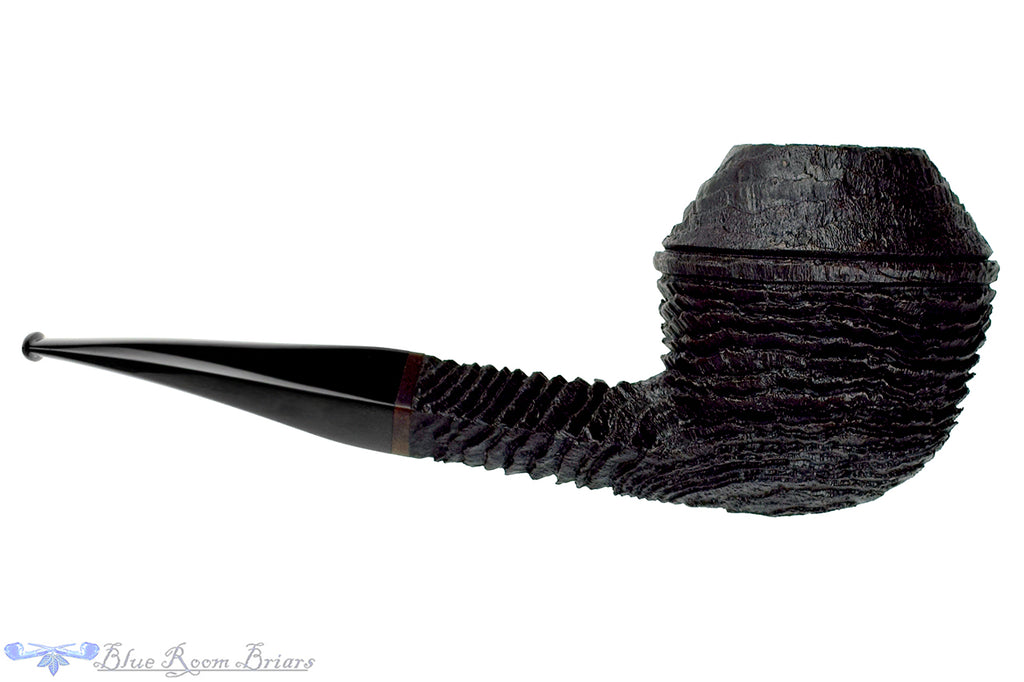 Blue Room Briars is proud to present this Chris Morgan Pipe (Titan Grade) Bent Sandblast Magnum Bulldog