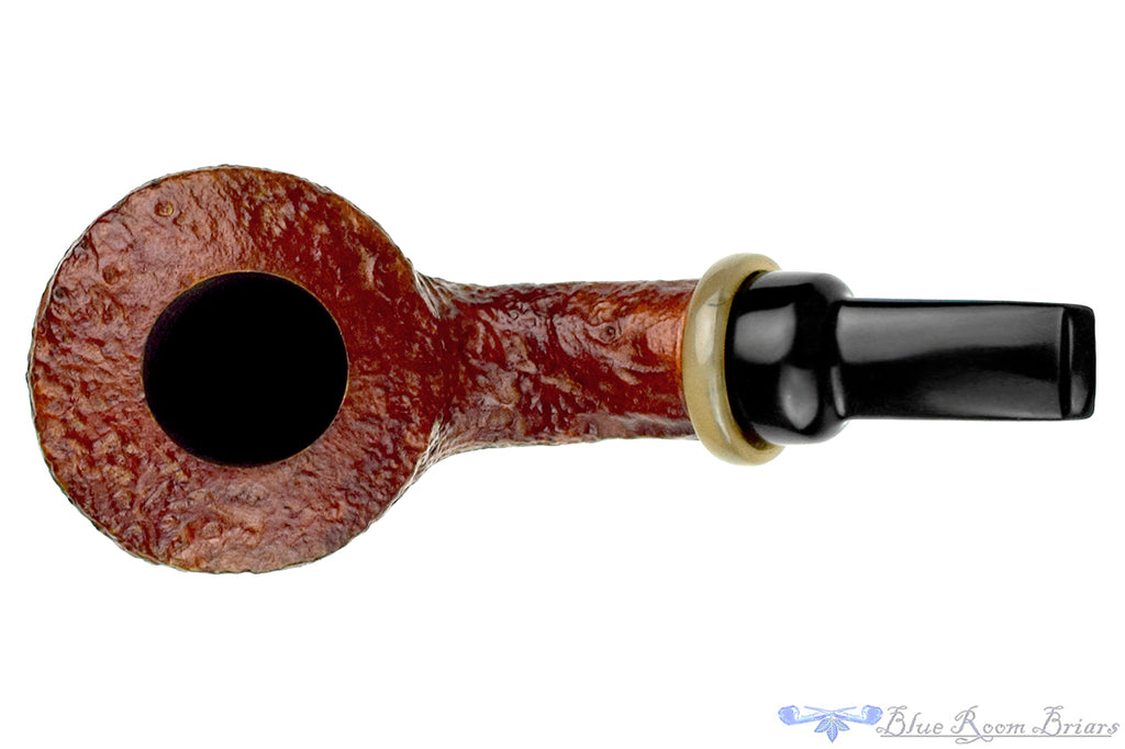 Blue Room Briars is proud to present this J. Bull Bent Sandblast Danish Dublin with Horn Estate Pipe