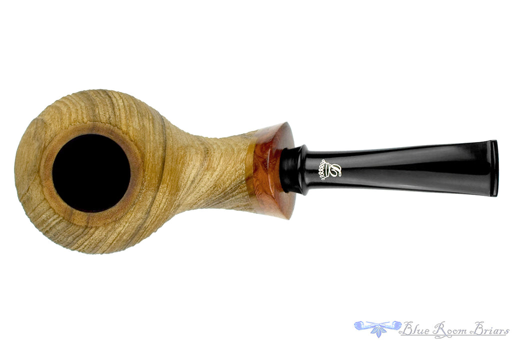 Blue Room Briars is proud to present this Il Duca Baron Bent Sandblast Olive Wood Volcano with Briar Estate Pipe