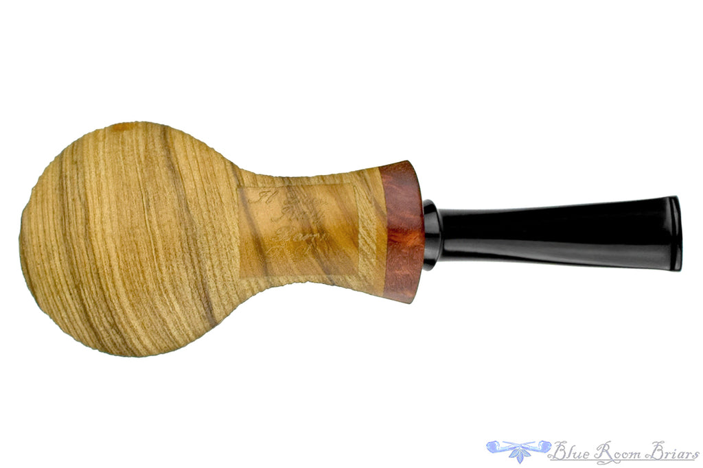 Blue Room Briars is proud to present this Il Duca Baron Bent Sandblast Olive Wood Volcano with Briar Estate Pipe