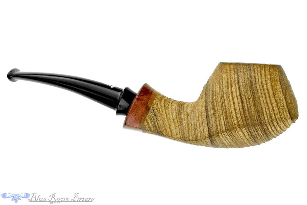 Blue Room Briars is proud to present this Il Duca Baron Bent Sandblast Olive Wood Volcano with Briar Estate Pipe