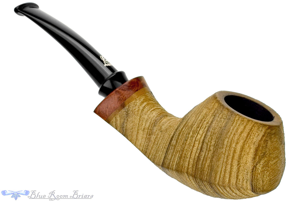 Blue Room Briars is proud to present this Il Duca Baron Bent Sandblast Olive Wood Volcano with Briar Estate Pipe