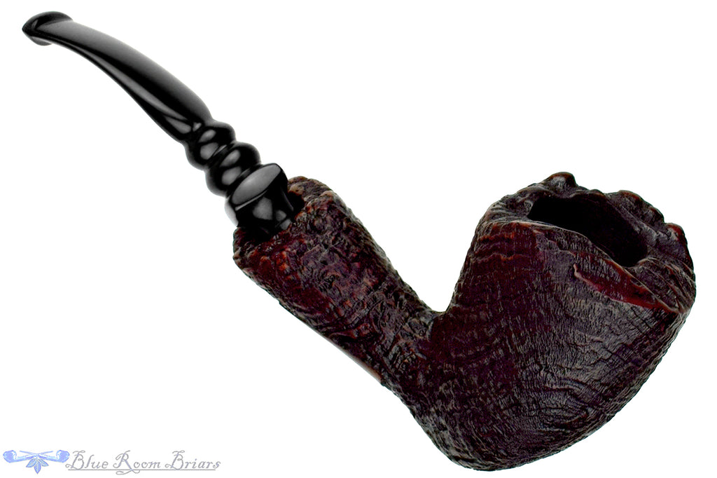 Blue Room Briars is proud to present this Freehand Bent Sandblast with Plateaux Estate Pipe