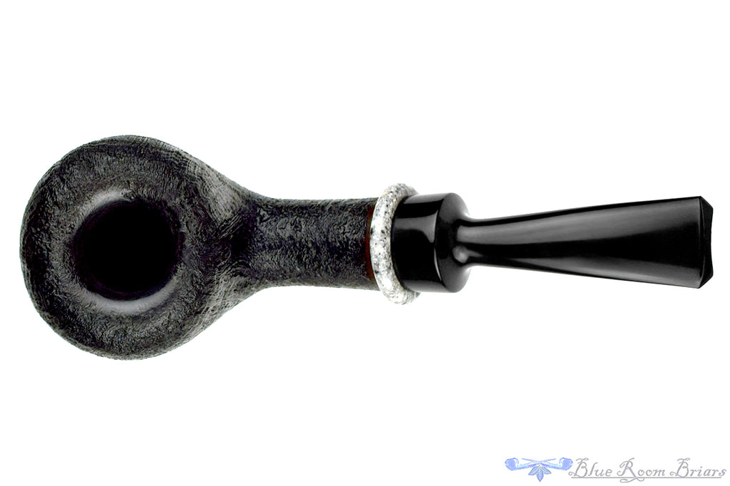 Blue Room Briars is proud to present this Russ Cook (2017 Make) Bent Black Blast Horn with Stone Estate Pipe