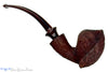 Blue Room Briars is proud to present this Russ Cook (2020 Make) Bent Sandblast Turtle with Brindle Estate Pipe