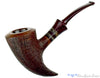 Blue Room Briars is proud to present this Russ Cook (2019 Make) Bent Sandblast Pickaxe with Stone and Brindle Estate Pipe