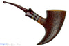 Blue Room Briars is proud to present this Russ Cook (2019 Make) Bent Sandblast Pickaxe with Stone and Brindle Estate Pipe