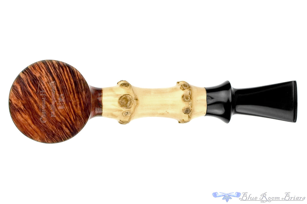 Blue Room Briars is proud to present this Cardinal House (Walt Canoy) Hollingsworth E15 Poker with Bamboo Estate Pipe