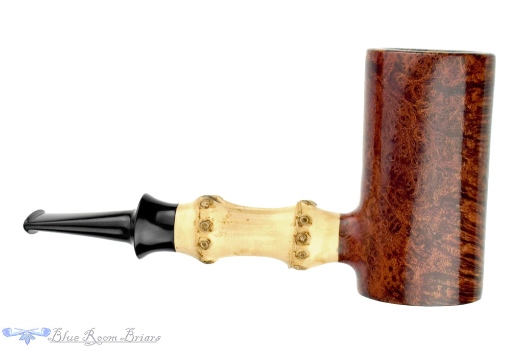 Blue Room Briars is proud to present this Cardinal House (Walt Canoy) Hollingsworth E15 Poker with Bamboo Estate Pipe