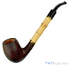 Blue Room Briars is proud to present this Genod Pipe Bent Sandblast Billiard with Wood Shank Extension and Brass