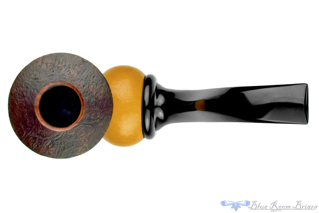 Blue Room Briars is proud to present this Marek Cikl Pipe Bent Sandblast McBash with Calabash Gourd