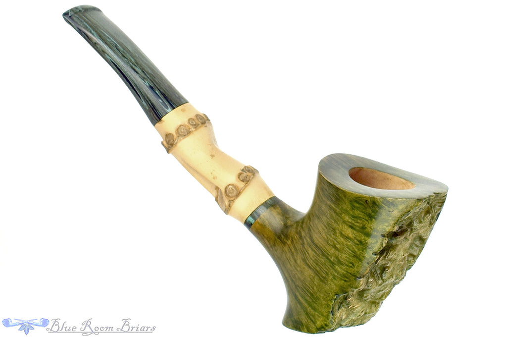 Jan Pietenpauw Pipe Curved Cherrywood Sitter with Bamboo and Brindle