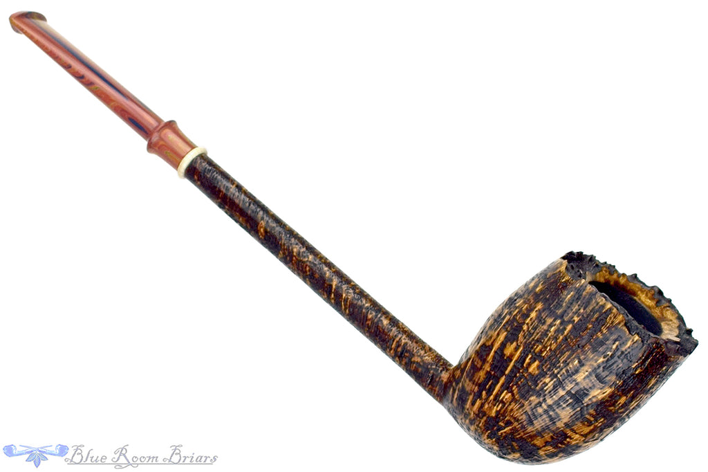 Blue Room Briars is proud to present Scottie Piersel Pipe "Scottie" Contrast Blast Plateaued Egg with Ivorite and Brindlet