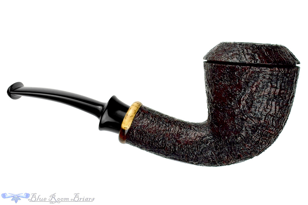 Blue Room Briars is proud to present this Bill Shalosky Pipe 732 Bent Sandblast Rhodesian with Cocobolo