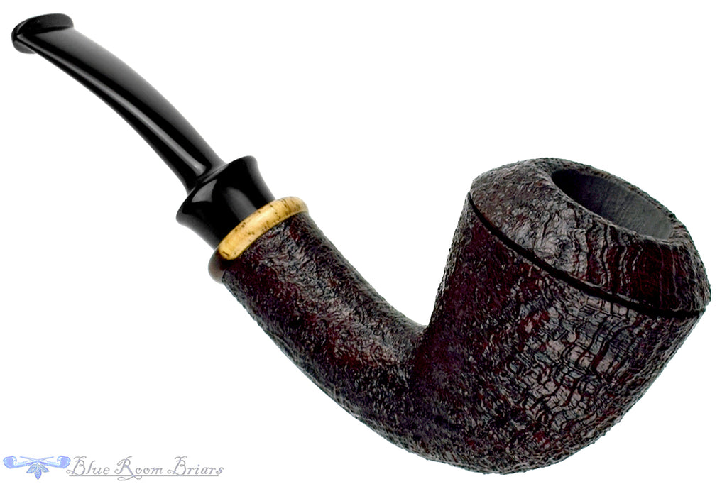 Blue Room Briars is proud to present this Bill Shalosky Pipe 732 Bent Sandblast Rhodesian with Cocobolo