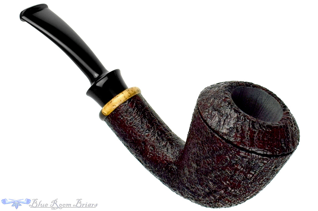 Blue Room Briars is proud to present this Bill Shalosky Pipe 732 Bent Sandblast Rhodesian with Cocobolo