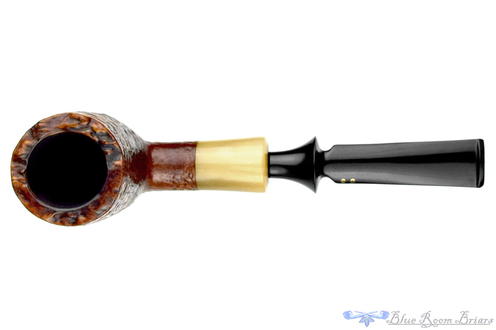 Blue Room Briars is proud to present this Savinelli Nonpareil 9128 Sandblast Billiard Sitter with Horn and Plateau Estate Pipe