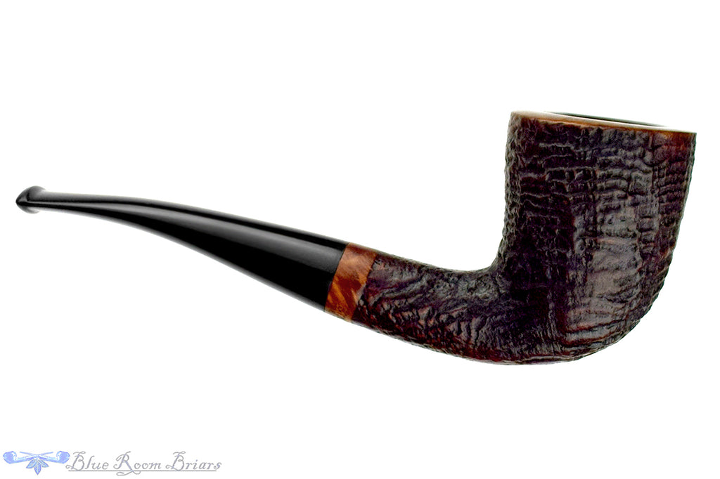 Blue Room Briars is proud to present this Stanwell Bent Sandblast Dublin with Silver Plaquette Estate Pipe