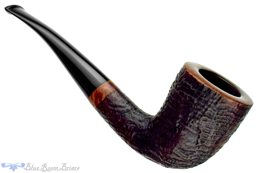 Blue Room Briars is proud to present this Stanwell Bent Sandblast Dublin with Silver Plaquette Estate Pipe