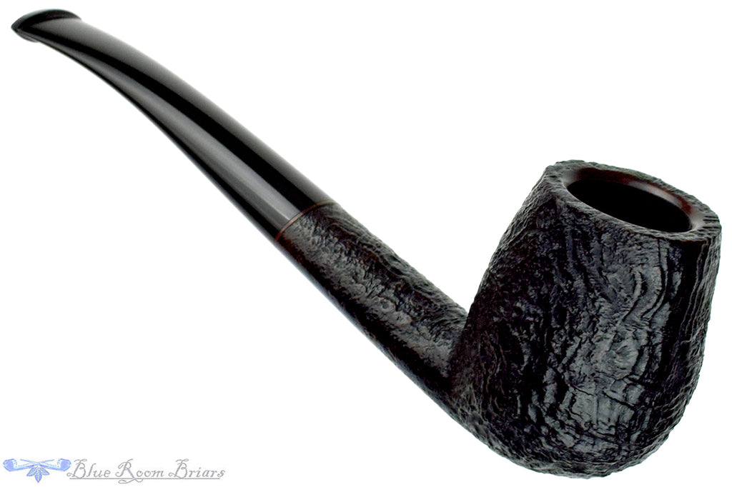 Blue Room Briars Pipe 4424 Bent Sandblast French Billiard