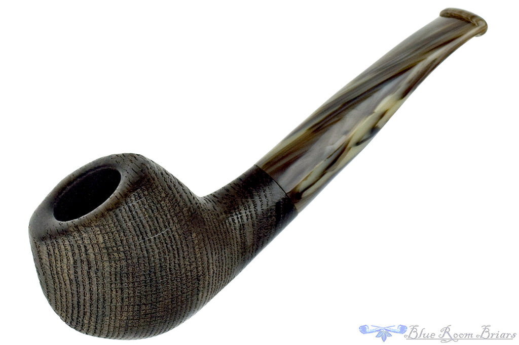 Blue Room Briars is proud to present this Ron Smith Pipe Bent Sandblast Morta Tomato with Acrylic