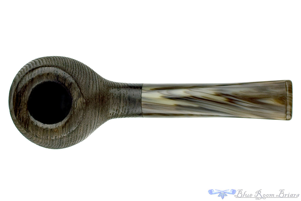 Blue Room Briars is proud to present this Ron Smith Pipe Bent Sandblast Morta Tomato with Acrylic