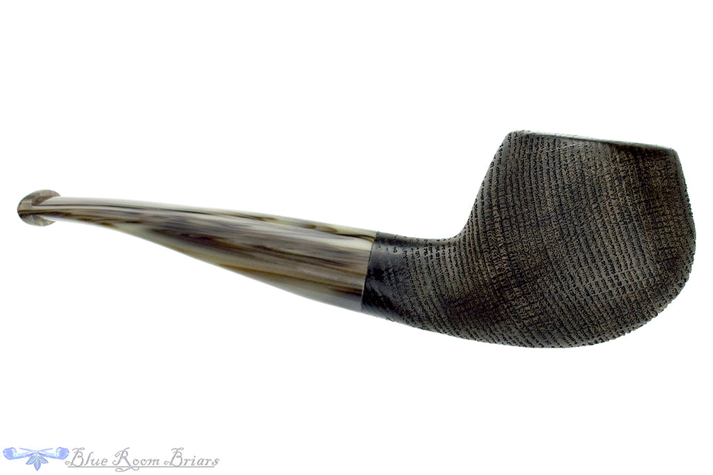 Blue Room Briars is proud to present this Ron Smith Pipe Bent Sandblast Morta Tomato with Acrylic