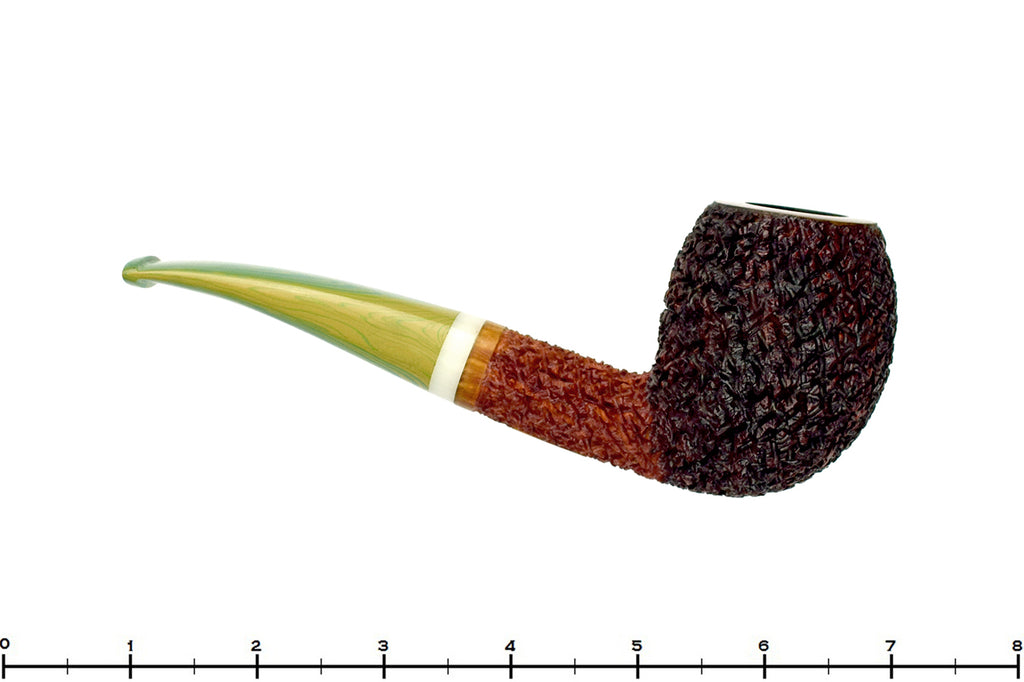 Blue Room Briars is proud to present this Dr. Bob Pipe Bent Rusticated Egg with Brindle and Acrylic