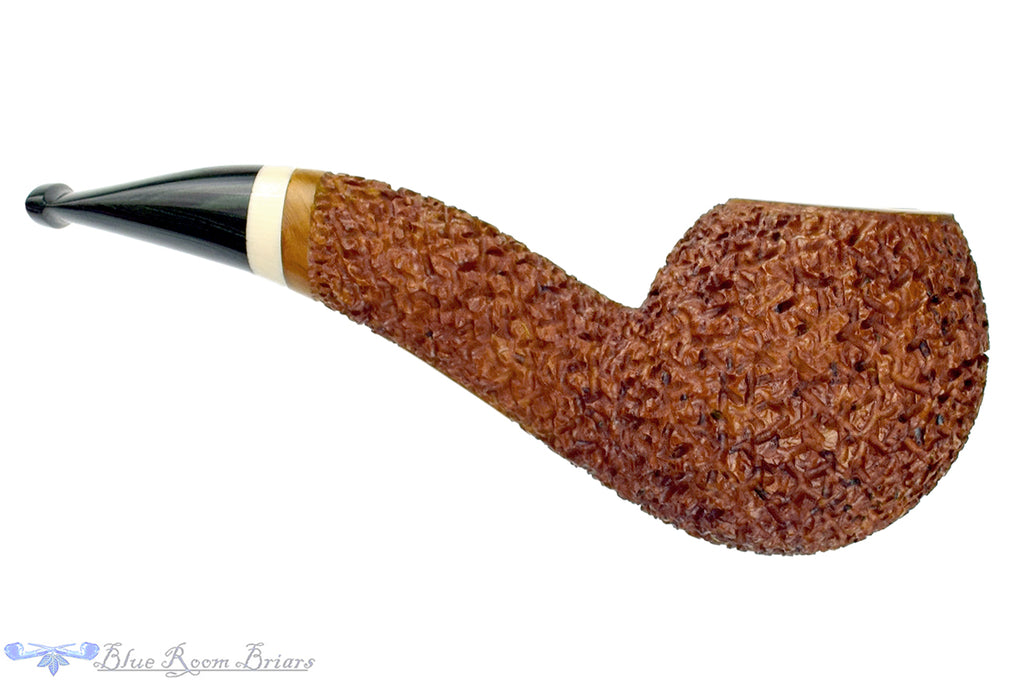 Blue Room Briars is proud to present this Dr. Bob Pipe Rusticated Hawkbill with Brindle and Ivorite