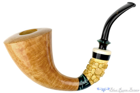 Bill Shalosky Pipe 752 Black Blast Windscreen Billiard with Fordite