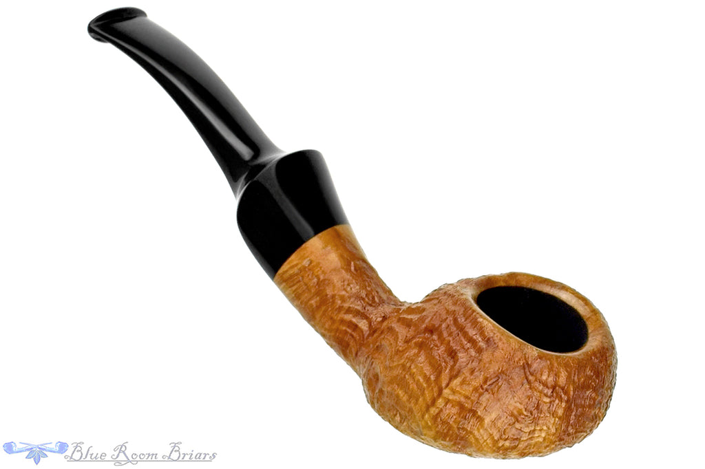 Blue Room Briars is proud to present this Nate King Pipe 938 Bent Natural Ring Blast Racing Tomato