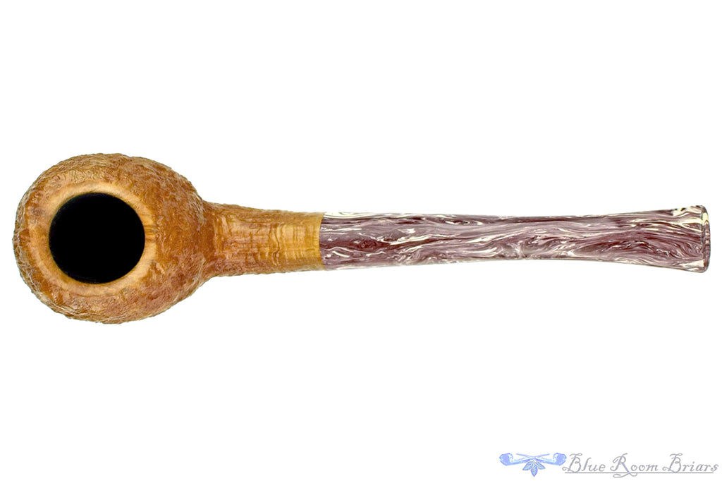 Blue Room Briars is proud to present this Nate King Pipe 941 Bent Natural Fan Blast Racing Egg with Resin Stem