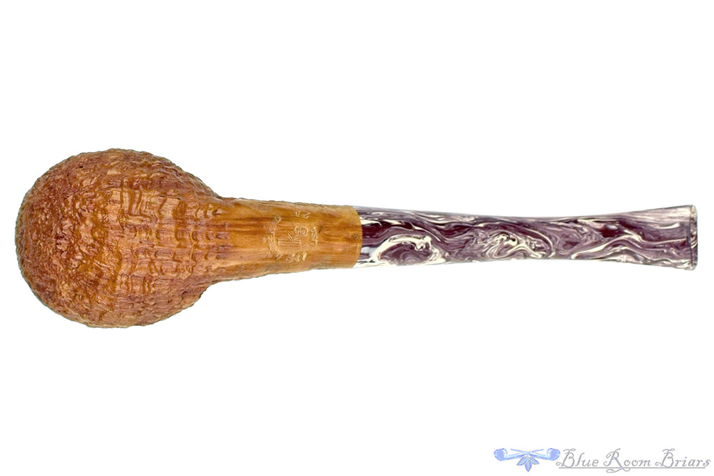 Blue Room Briars is proud to present this Nate King Pipe 941 Bent Natural Fan Blast Racing Egg with Resin Stem