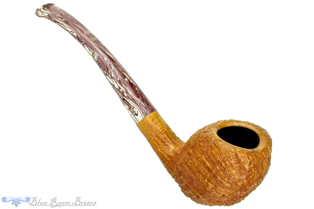 Blue Room Briars is proud to present this Nate King Pipe 941 Bent Natural Fan Blast Racing Egg with Resin Stem