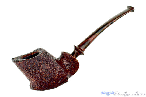 Jan Pietenpauw Pipe Sine Sandblast Strawberry Wood Poker with Brindle and Military Mount