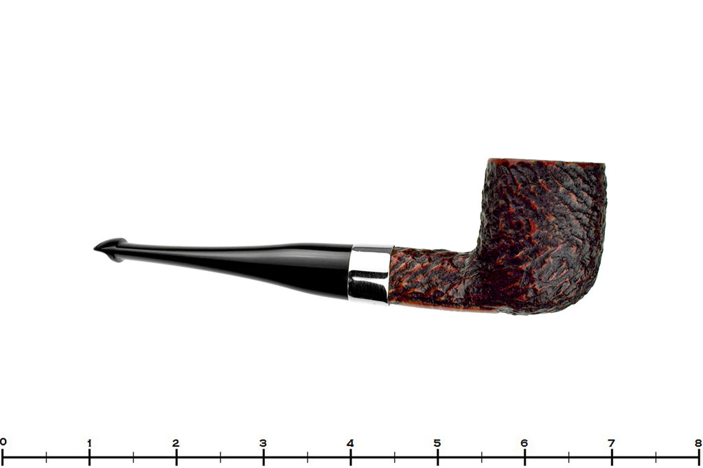 Blue Room Briars is proud to present this Peterson Donegal Rocky X105 Rusticated Billiard with Nickel and P-Lip Estate Pipe