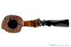 Blue Room Briars is proud to present this Randy Wiley 55 Bent Spot Carved Freehand with Wood Burl and Plateau Estate Pipe