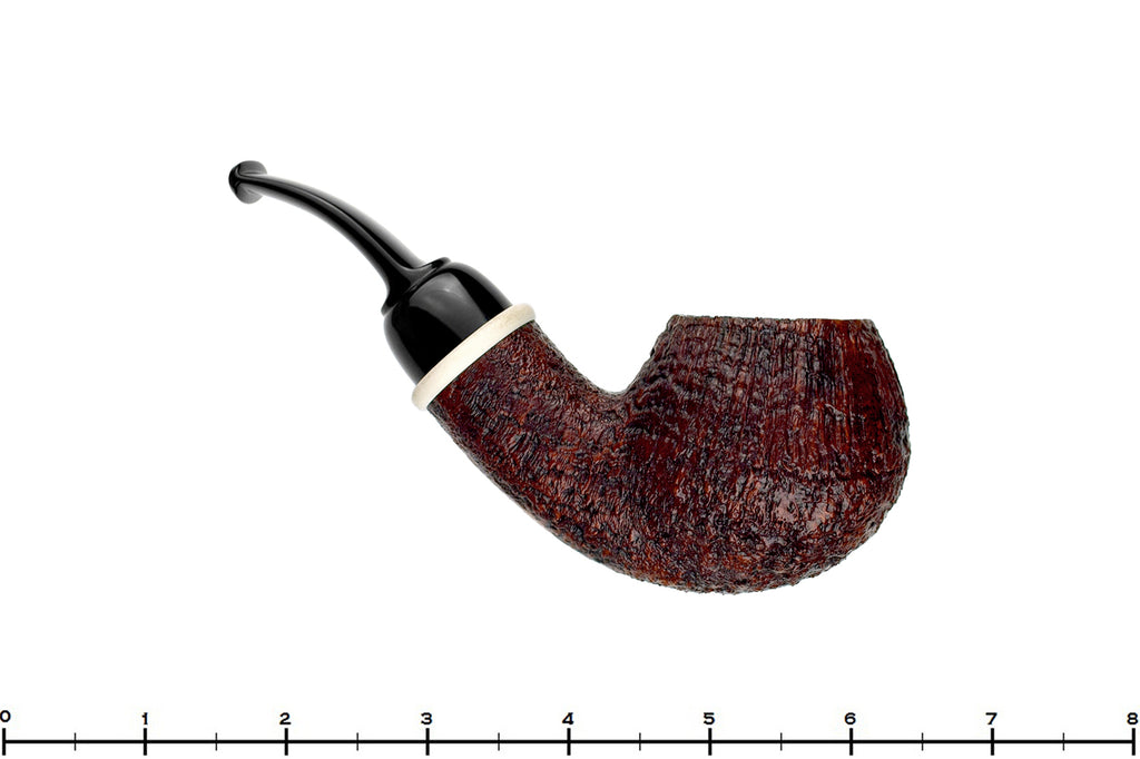 Blue Room Briars is proud to present this Bill Shalosky Pipe 750 Bent Sandblast Apple with Deer Antler