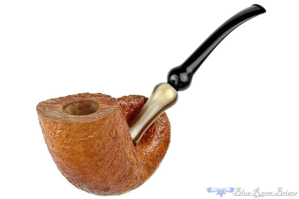 Chris Morgan Pipe Bent Tan Blast Pierced Nautilus with Horn Ferrule