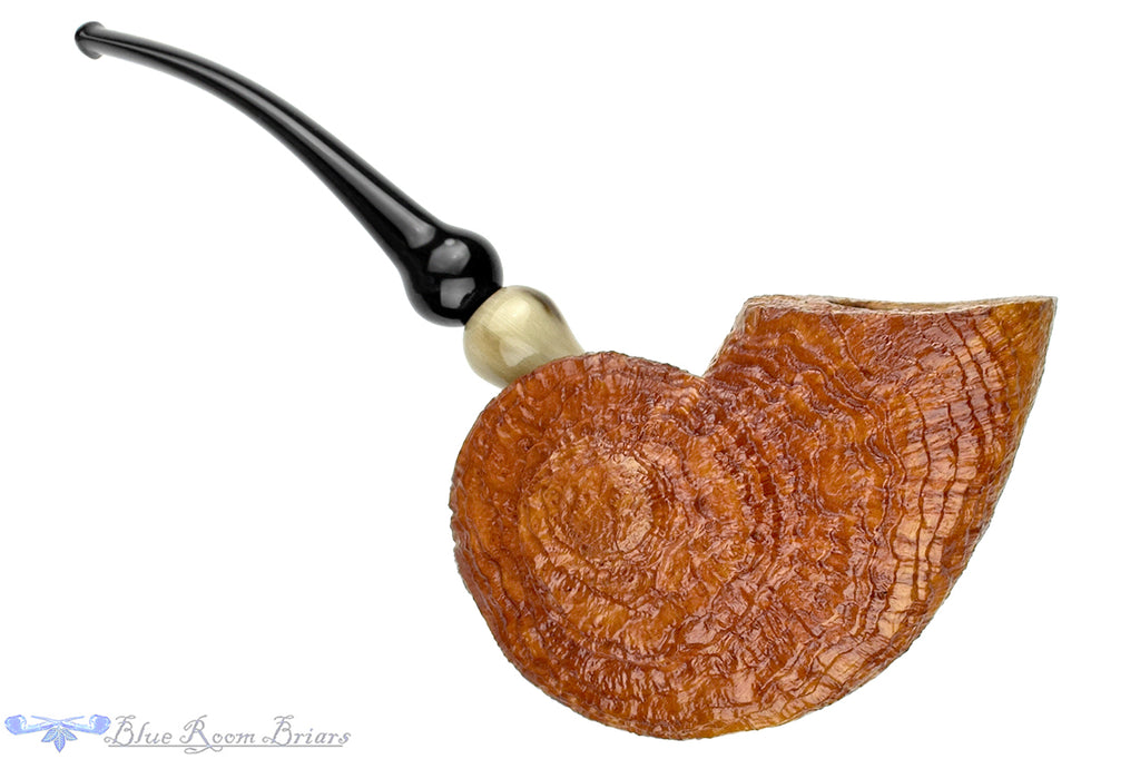 Chris Morgan Pipe Bent Tan Blast Pierced Nautilus with Horn Ferrule