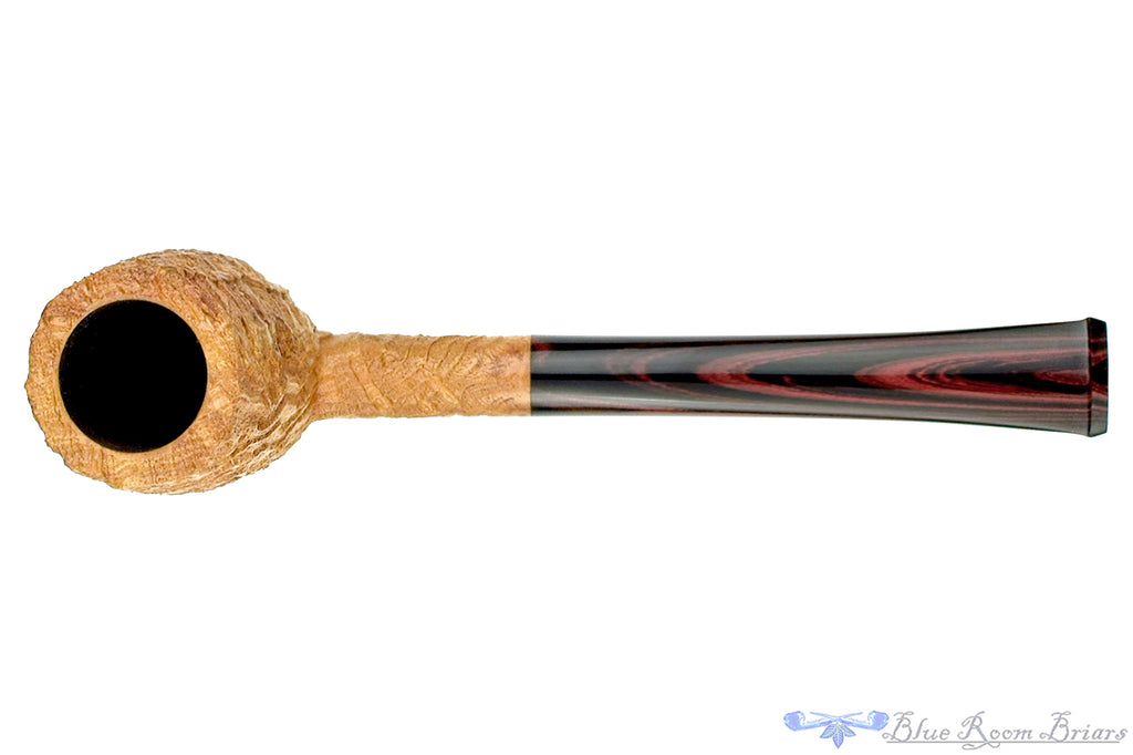 Blue Room Briars is proud to present this Yorgos Mitakidis Pipe 622 Strawberry Wood Tall Sandblast Billiard with Brindle