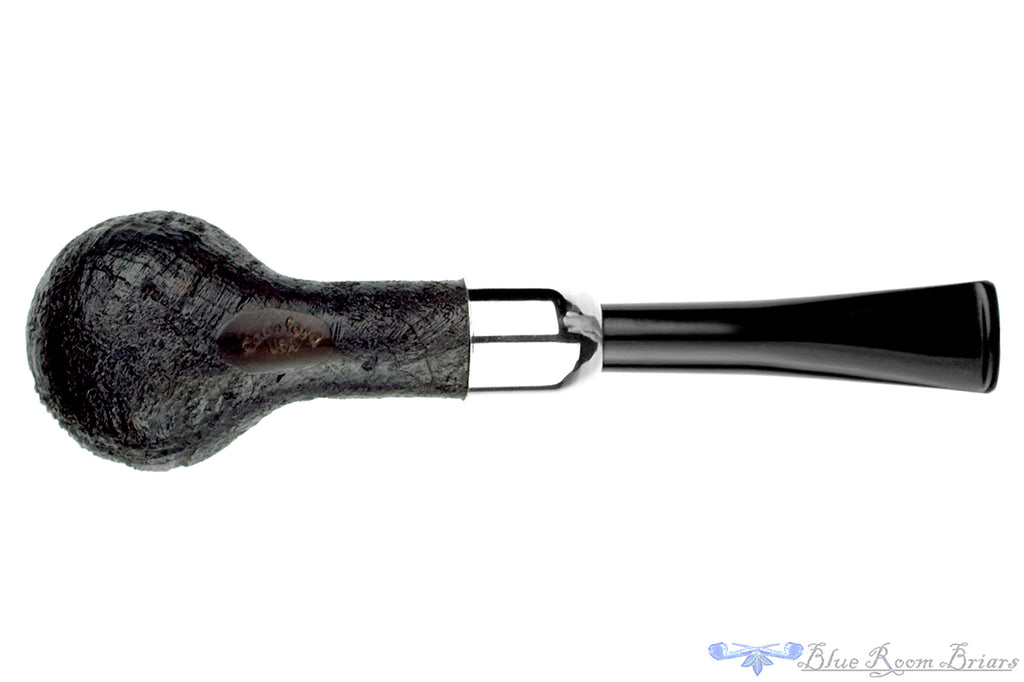 Blue Room Briars is proud to present this Jerry Crawford Pipe Black Blast Billiard with Silver and Military Mount