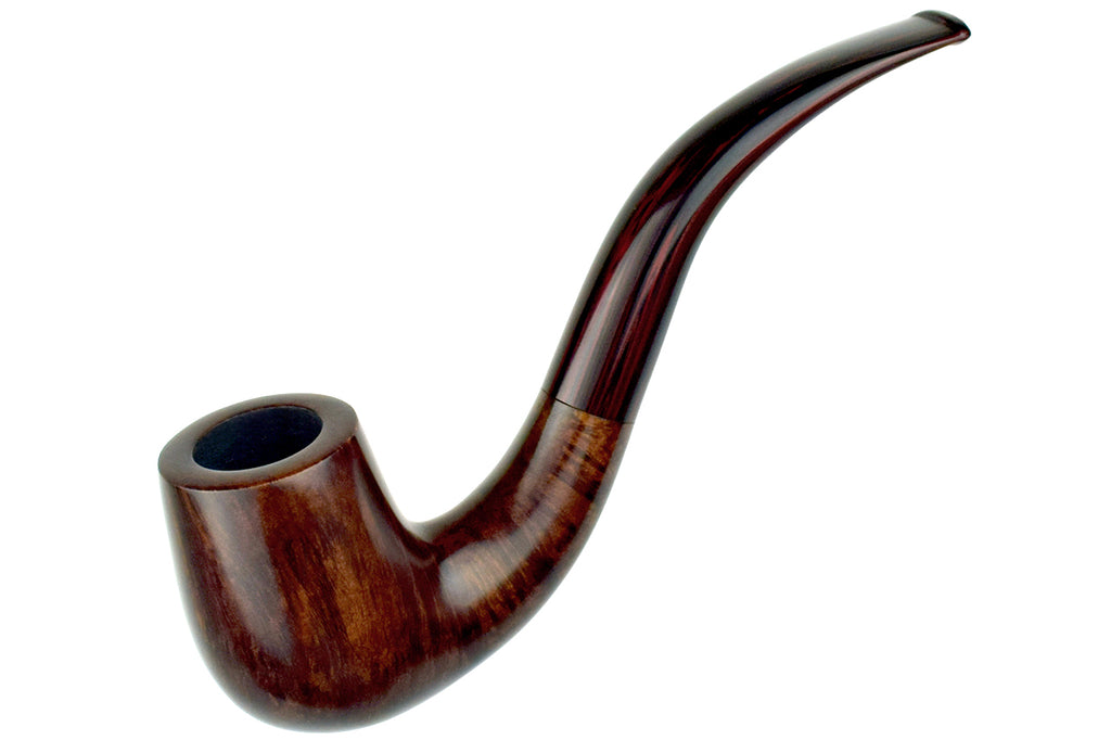 Blue Room Briars is proud to present this Jerry Crawford Pipe Bent Billiard with Brindle